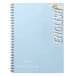 Minimalist Lilac Vertical Text School Subject Notitieboek