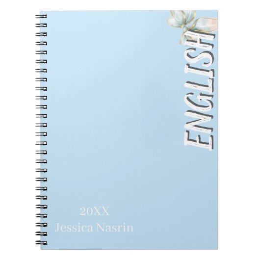 Minimalist Lilac Vertical Text School Subject Notitieboek (Voorkant)