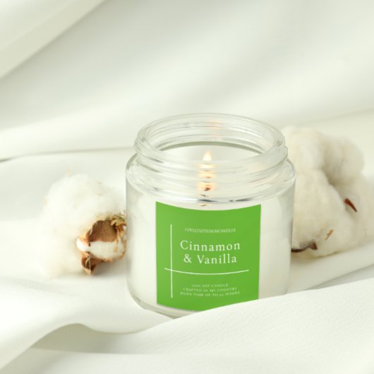 Minimalist Lime Green Candle Product Label