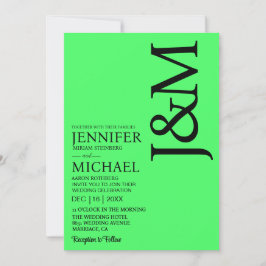Minimalist Lime Green Summer Wedding Kaart