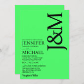 Minimalist Lime Green Summer Wedding Kaart (Voorkant / Achterkant)