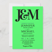 Minimalist Lime Green Wedding Kaart (Voorkant)