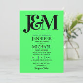 Minimalist Lime Green Wedding Kaart (Staand voorkant)