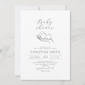 Minimalist Line Art Baby Shower Invitation Kaart (Voorkant)