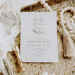 Minimalist Line Art Baby Shower Invitation Kaart