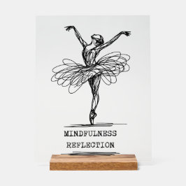 Minimalist Line Art Ballerina Dance Design Acryl Bord