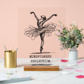 Minimalist Line Art Ballerina Dance Design Acryl Bord (Huwelijk)