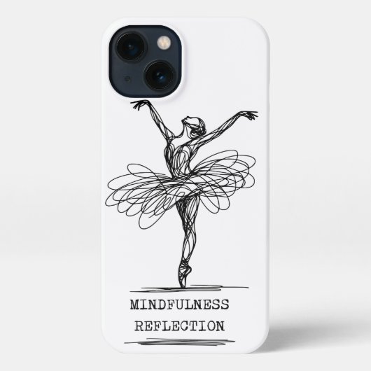 Minimalist Line Art Ballerina Dance Design iPhone Hoesje (Achterkant)