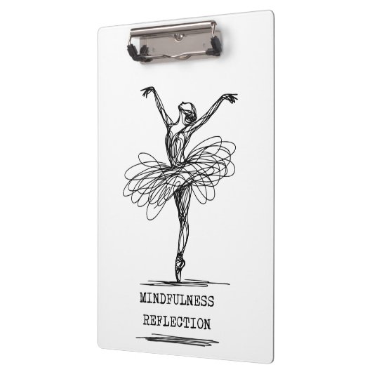 Minimalist Line Art Ballerina Dance Design Klembord (Links)