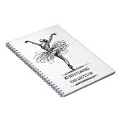 Minimalist Line Art Ballerina Dance Design Notitieboek (Rechterzijde)