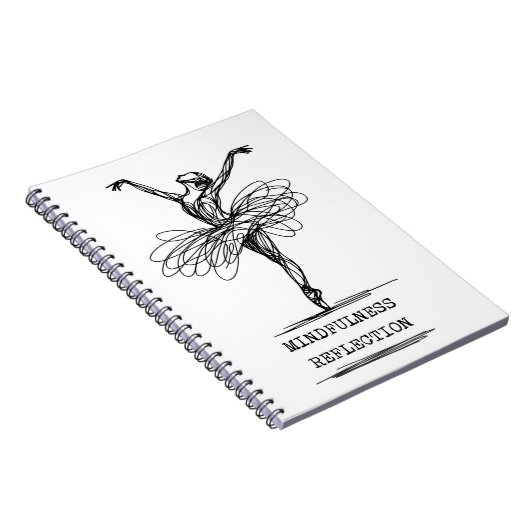 Minimalist Line Art Ballerina Dance Design Notitieboek (Rechterzijde)