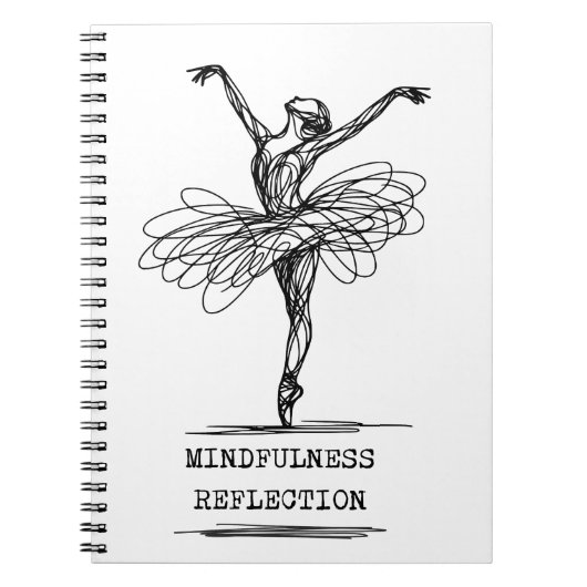 Minimalist Line Art Ballerina Dance Design Notitieboek (Voorkant)