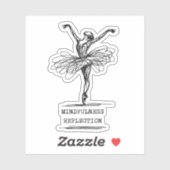Minimalist Line Art Ballerina Dance Design Sticker (Vel)