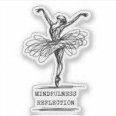Minimalist Line Art Ballerina Dance Design Sticker (Voorkant)