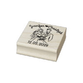 Minimalist Line Art Couple Custom Wedding Stamp Rubberstempel (Stempel)