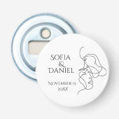 Minimalist Line Art Couple illustration  Wedding  Button Flesopener (Voorkant)