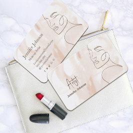 Minimalist Line Art Esthetician Visitekaartje