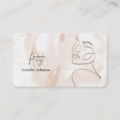 Minimalist Line Art Esthetician Visitekaartje (Voorkant)