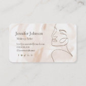 Minimalist Line Art Esthetician Visitekaartje (Achterkant)