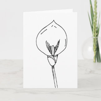 Minimalist Line Art Floral Blank Kaart