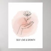 Minimalist Line Art Flower Poster (Voorkant)