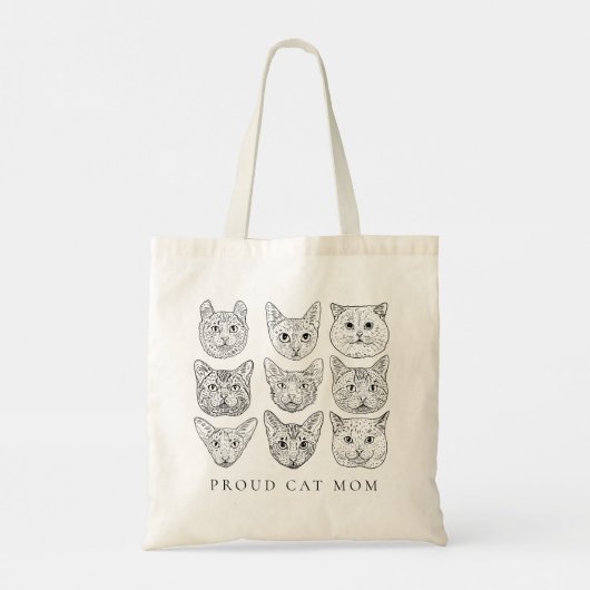 Minimalist Line Art Kat Moeder Kat Liefhebber Kat  Tote Bag (Achterkant)