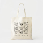 Minimalist Line Art Kat Moeder Kat Liefhebber Kat  Tote Bag (Voorkant)