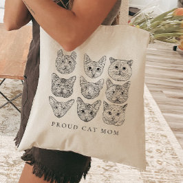 Minimalist Line Art Kat Moeder Kat Liefhebber Kat  Tote Bag