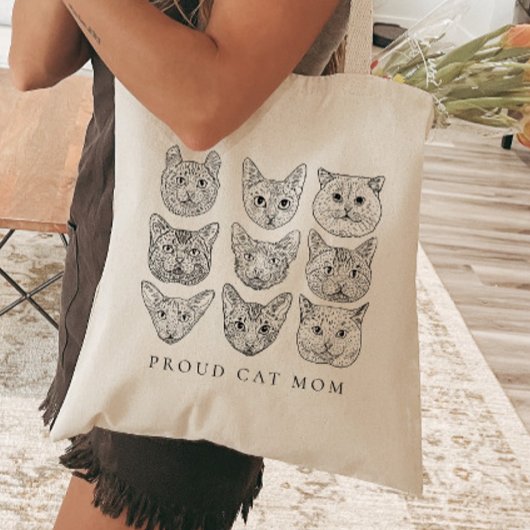 Minimalist Line Art Kat Moeder Kat Liefhebber Kat  Tote Bag