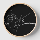 Minimalist Line Art Wall Clock (Voorkant)