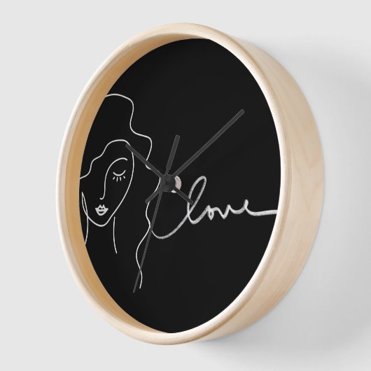 Minimalist Line Art Wall Clock (Hoek)