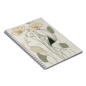 Minimalist Line Art Woman with Floral Notitieboek (Rechterzijde)