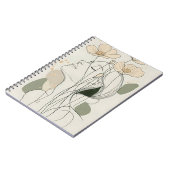 Minimalist Line Art Woman with Floral Notitieboek (Linkerzijde)