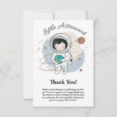 Minimalist Little Astronaut Baby shower Bedankkaart (Voorkant)