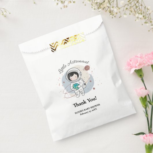 Minimalist Little Astronaut Baby shower Bedankzakje (Gezegeld)