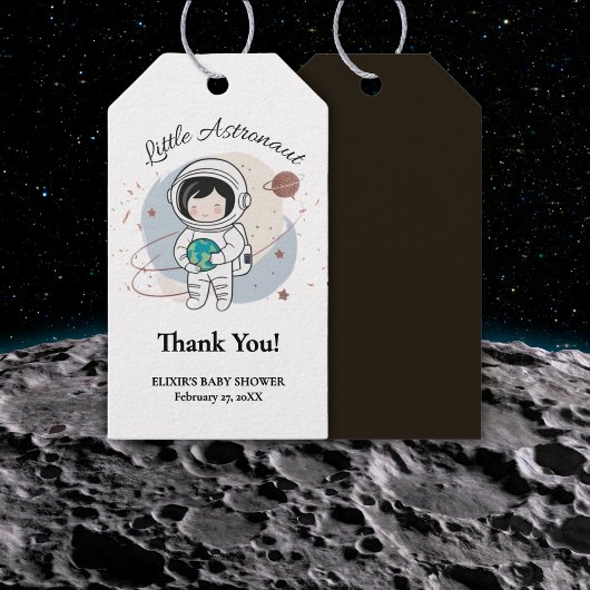 Minimalist Little Astronaut Baby shower Cadeaulabel
