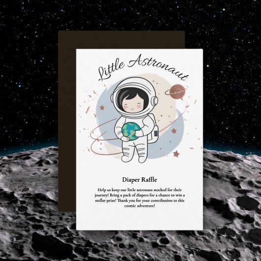 Minimalist Little Astronaut Baby shower Informatiekaartje