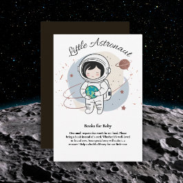 Minimalist Little Astronaut Baby shower Informatiekaartje