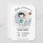 Minimalist Little Astronaut Baby shower Kaart (Voorkant)