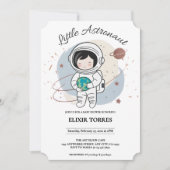 Minimalist Little Astronaut Baby shower Kaart (Voorkant)