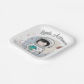 Minimalist Little Astronaut Baby shower Papieren Bordje (Gebogen)