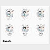 Minimalist Little Astronaut Baby shower Ronde Sticker (Vel)