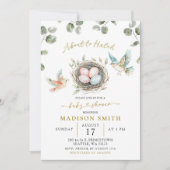 Minimalist Little Birdie Baby Shower Kaart (Voorkant)