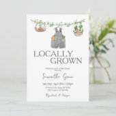 Minimalist Locally Grown Baby Shower Kaart (Staand voorkant)