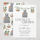 Minimalist Locally Grown Baby Shower Kaart (Voorkant / Achterkant)