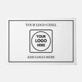 Minimalist Logo Black White Frame doormat Deurmat