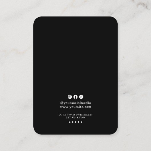 Minimalist Logo Earring Display Card Visitekaartje (Achterkant)