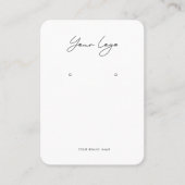 Minimalist Logo Earring Display Card Visitekaartje (Voorkant)