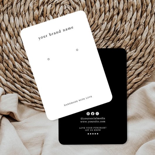 Minimalist Logo Earring Display Card Visitekaartje