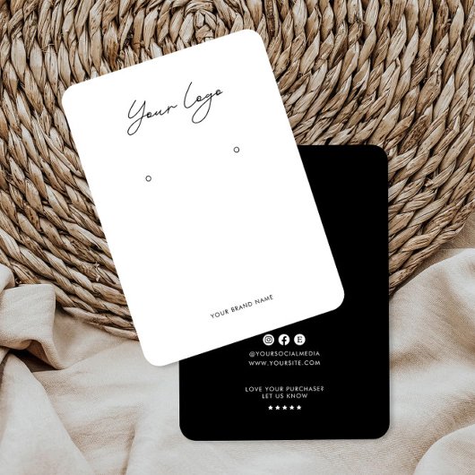 Minimalist Logo Earring Display Card Visitekaartje